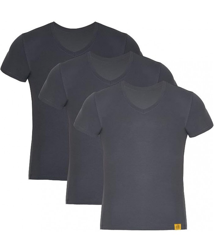 DAYCO V Yaka Bambu Füme Renk Erkek Fanila T-Shirt 3lü- XL Beden - ICT202-XL-VFUME