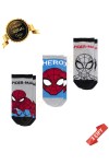 Orijinal Lisanslı Spiderman Desenli Patik Çorap 3lü Asorti-DL15610687-SPDR-27-30 