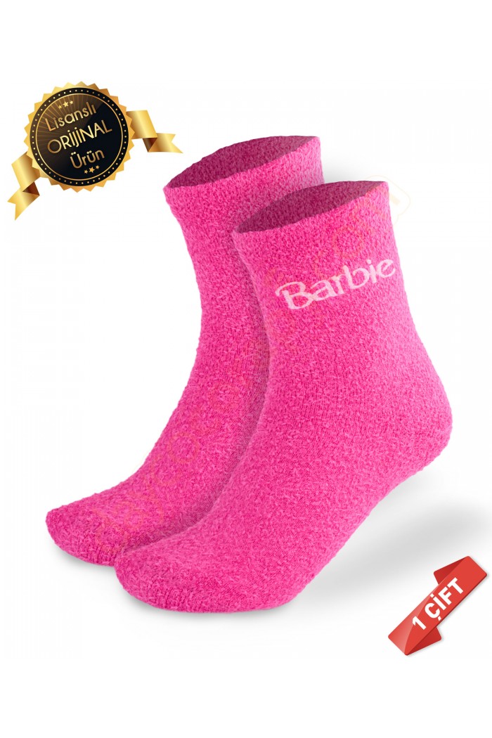 Orijinal Lisanslı Barbie Temalı Fuşya Soket Ev Çorabı - DL15610710-BRB-FSY-35-37 