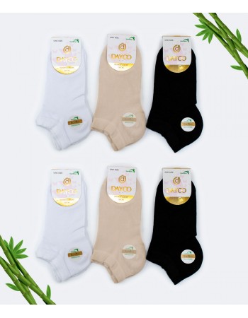 Dikişsiz Bambu Kadın Patik Çorap Asorti 6'lı Paket - 10553-A