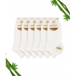 Beyaz Renk Yazlık Kadın Bambu Patik Çorap 6'lı Set - 10553-B