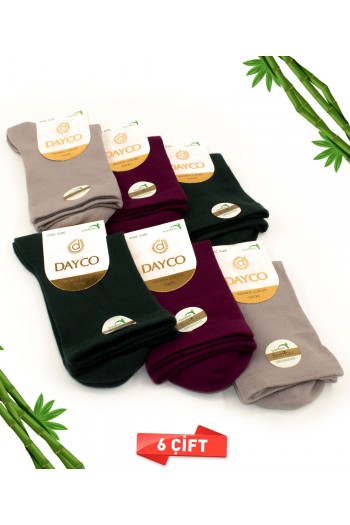 Dayco Premium Dikişsiz Kadın Bambu Çorap 6'lı Asorti Set - 354-A
