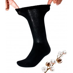 Havlu Taban Diyabetik Siyah Renk Pamuk Dizaltı Çorap - 35-38 - PDD101-SYH