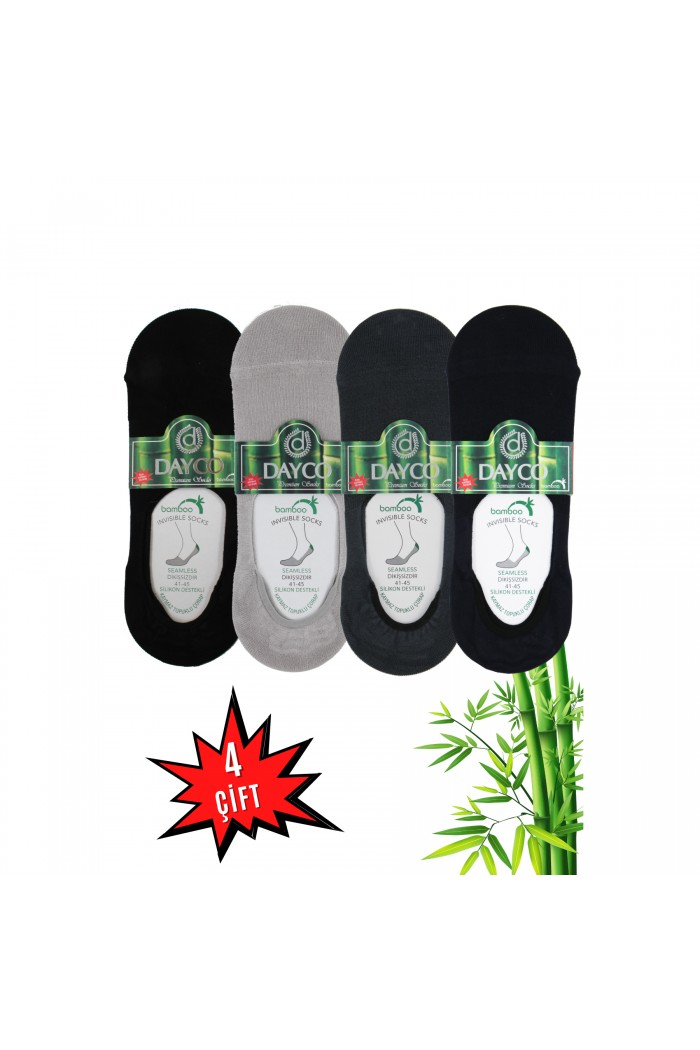 Yazlık Erkek Bambu Babet Çorap 4'lü Asorti Set - C107