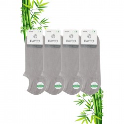 Gri-Taş Renk Yazlık Erkek Bambu Sneakers Çorap 4'lü Set - 525TGRI