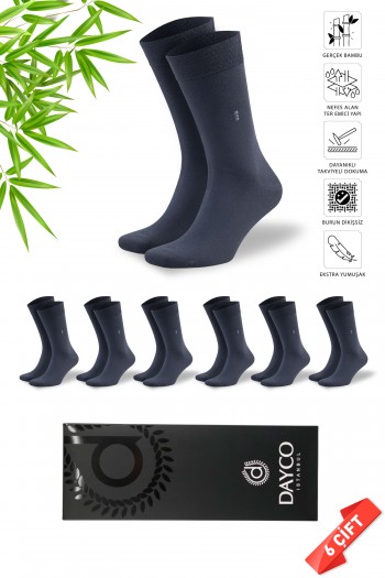 Füme Yazlık Dikişsiz Erkek Bambu Çorap Soket 6'lı Set (İnce Yazlık Bambu Çorap) - 38-40 - 10123-FUME