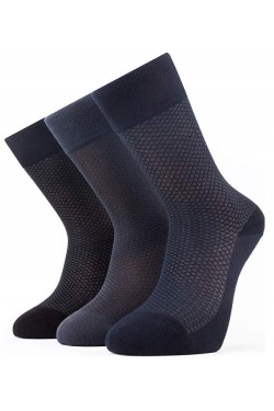 Yazlık Erkek Bambu Çorap Soket 3'lü Asorti Set - 10269-3LU