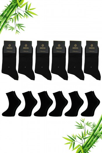 Erkek Kışlık Yarım Konç Bambu Çorap Siyah Renk Battal Boy - 47-50 - 181-47-50