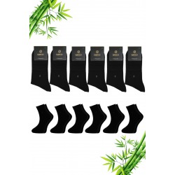 Dayco Bambu Erkek Dikişsiz Yarım Konç Yazlık Siyah Çorap 6'lı 38-40 105SYH