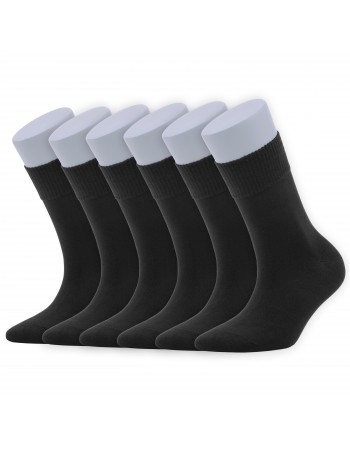 Siyah Renk Yazlık Diyabetik Erkek Bambu Çorap Soket 6'lı Set