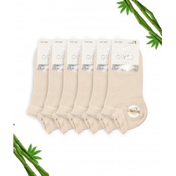 Bej Rengi Erkek Bambu Patik Çorap 6lı Set - 41-45 - 10500-BEJ 