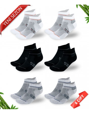 Premium Dikişsiz Kulaklı Bambu Süper Patik Çorap - 35-38 - 10590-BSG-35-38