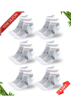 Premium Dikişsiz Kulaklı Bambu Süper Patik Çorap - 35-38 - 10590-BYZ-35-38