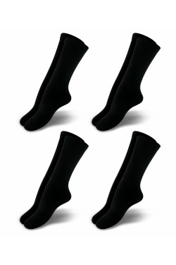 Premium Siyah Renk Havlu Taban Soket Sporcu Çorabı (4 Çift) - 4528-SYH-43-46