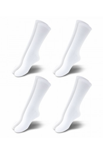 Premium Beyaz Renk Havlu Taban Soket Sporcu Çorabı (4 Çift) - 4529-BYZ-35-38