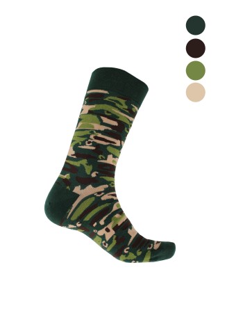 Kamuflaj Desenli Renkli Kadın Çorap Soket - 726-KMFL-SKT