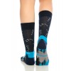 Gece-Yıldız Desenli Renkli Kadın Çorap Soket - 701-Gece-SKT