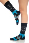 Gece-Yıldız Desenli Renkli Erkek Çorap Soket -701-Gece-SKT