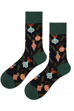 Yeşil Renk Hediye Desenli Renkli Kadın Çorap Soket - 719-Yhediye-SKT
