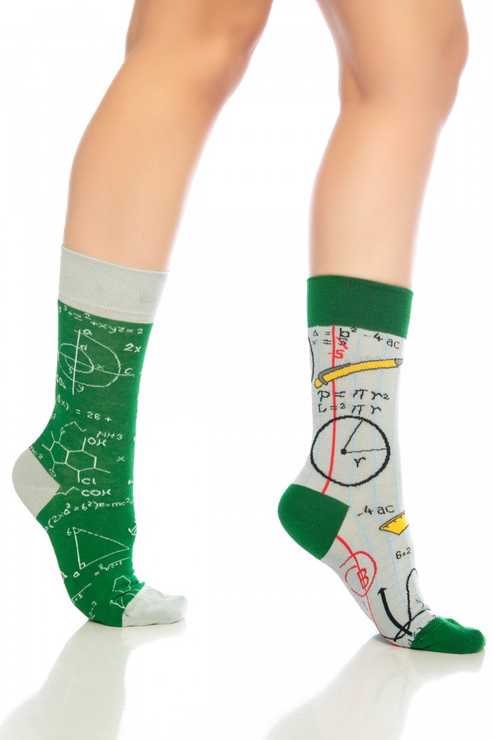 Matematik Desenli Renkli Kadın Çorap Soket - 722-Mat-SKT
