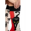Piyano Çalan Kedi Desenli Renkli Kadın Çorap Soket