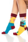 Sahil Desenli Renkli Erkek Çorap Soket - 708-Sahil-SKT
