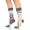 Yol-Navigasyon Desenli Renkli Erkek Çorap Soket