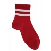 Kırmızı Renk Tenis Çizgili Erkek Renkli Çorap - 655-KRMZ