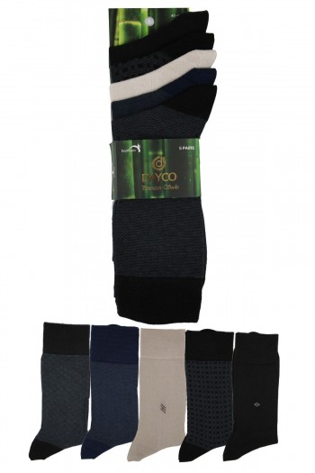 Yazlık Erkek Bambu Çorap 5'li Asorti Set - 503