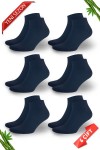 Lacivert Renk Yazlık Erkek Bambu Patik Çorap 6'lı Set - 10500-L