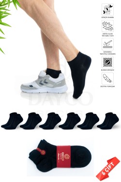 Lacivert Renk Yazlık Erkek Bambu Patik Çorap 6'lı Set - 10500-L