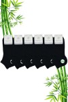 Battal Boy Bambu Erkek Dikişsiz Premium Patik Siyah Çorap 6'lı Set - 10511-47-50