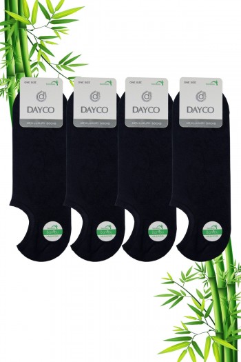 Lacivert Renk Yazlık Erkek Bambu Sneaker Çorap 4'lü Set - 523LACI