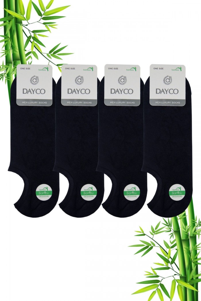 Lacivert Renk Yazlık Erkek Bambu Sneaker Çorap 4'lü Set - 523LACI
