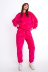 Barbie Temalı Fuşya Renk Kadın Polar Eşofman Takımı - 57330-BRBPLR-XL