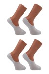 Dayco Beyaz Renk Erkek Dikişsiz Bambu Babet Çorap 4'lü Set - C102-36-40