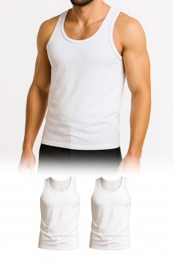 Dayco Premium Erkek Cotton Atlet Beyaz Renk İkili Paket (Beyaz Pamuk Atlet) - CAT102-XL-BYZ-CIFT