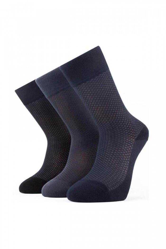 Yazlık Erkek Bambu Çorap Soket 3'lü Asorti Set - 10269-3LU