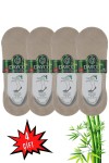 BEJ Renk Yazlık Erkek Bambu Babet Çorap 4'lü Set - C103