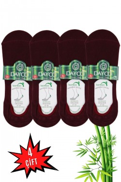 Bordo Renk Yazlık Erkek Bambu Babet Çorap 4'lü Set - C104 - 41-45