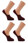 Bordo Renk Yazlık Erkek Bambu Babet Çorap 4'lü Set - C104 - 41-45