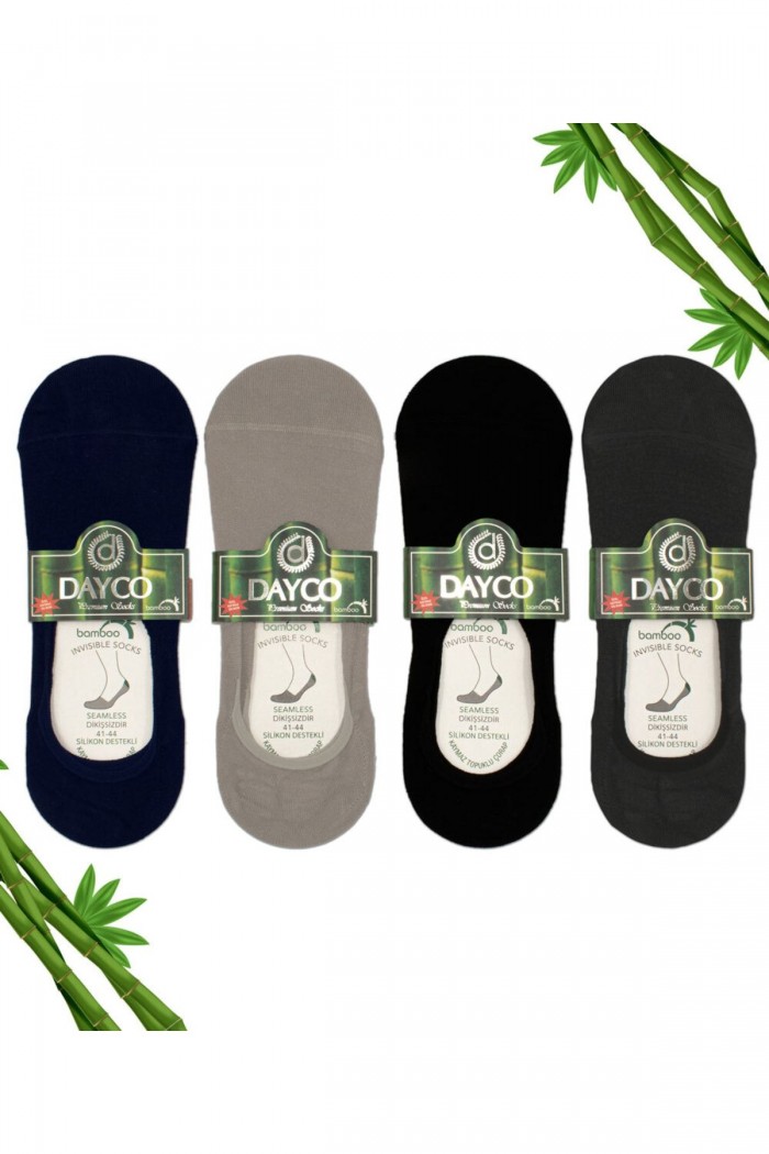 Yazlık Erkek Bambu Babet Çorap 4'lü Asorti Set - C107
