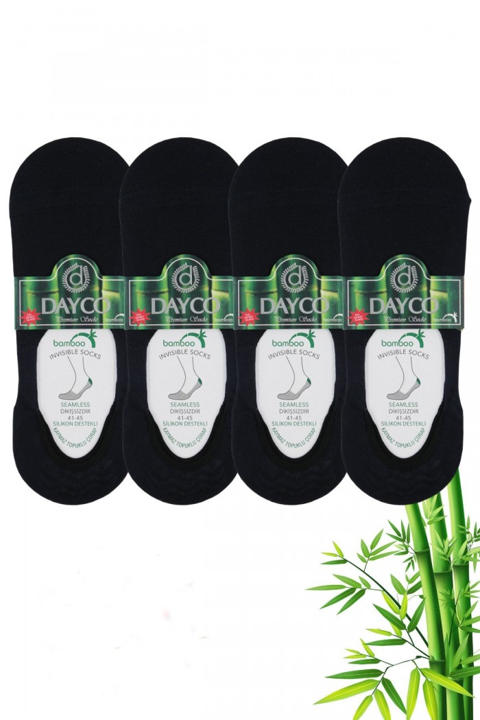 Lacivert Renk Yazlık Erkek Bambu Babet Çorap 4'lü Set - C108