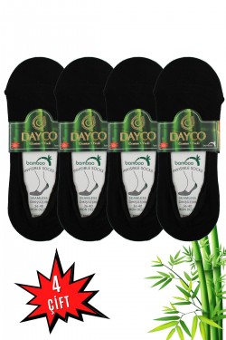 Siyah Kadın Bambu Babet Çorap 4'lü Set - C50SYH