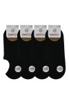 Siyah Renk Yazlık Kadın Bambu Sneakers Çorap (Görünmez Çorap) 4'lü Set - 570SYH