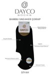 Siyah Renk Yazlık Kadın Bambu Sneakers Çorap (Görünmez Çorap) 4'lü Set - 570SYH