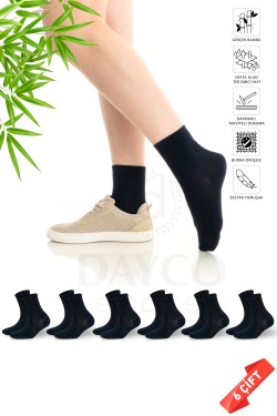 Lacivert Renk Bambu Kadın Çorap 6'lı Soket - 350LACI