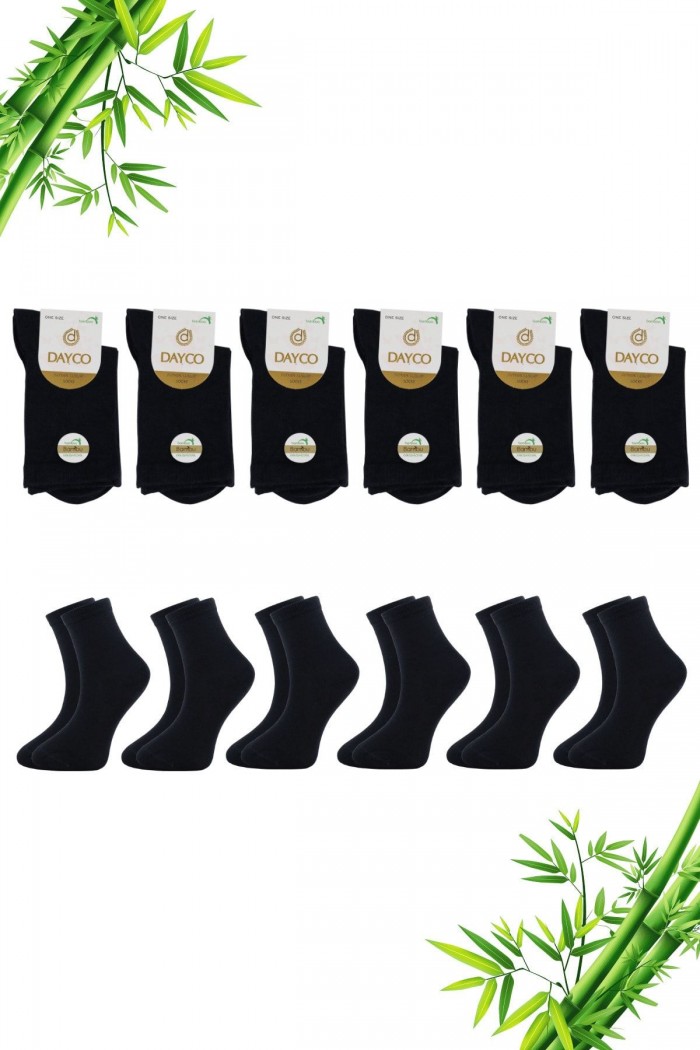 Lacivert Renk Bambu Kadın Çorap 6'lı Soket - 350LACI