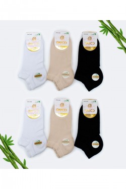 Dikişsiz Bambu Kadın Patik Çorap Asorti 6'lı Paket - 10553-A