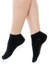 Siyah Renk Yazlık Kadın Bambu Patik Çorap 6'lı Set - 10553-S